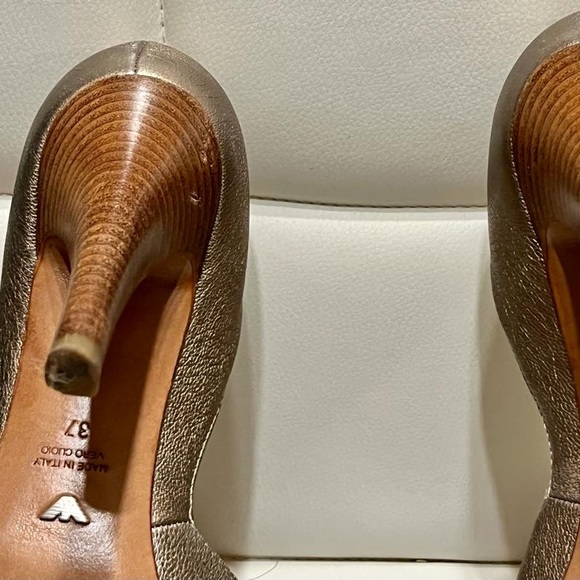 EMPORIO ARMANI LOGO CANVAS HEELS ITALIAN FOR WOMENS - Picture 7 of 12